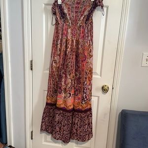 Multi color halter dress.